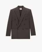 Jacket in Wool chine brown YSL Saint Laurent Size F34/US4