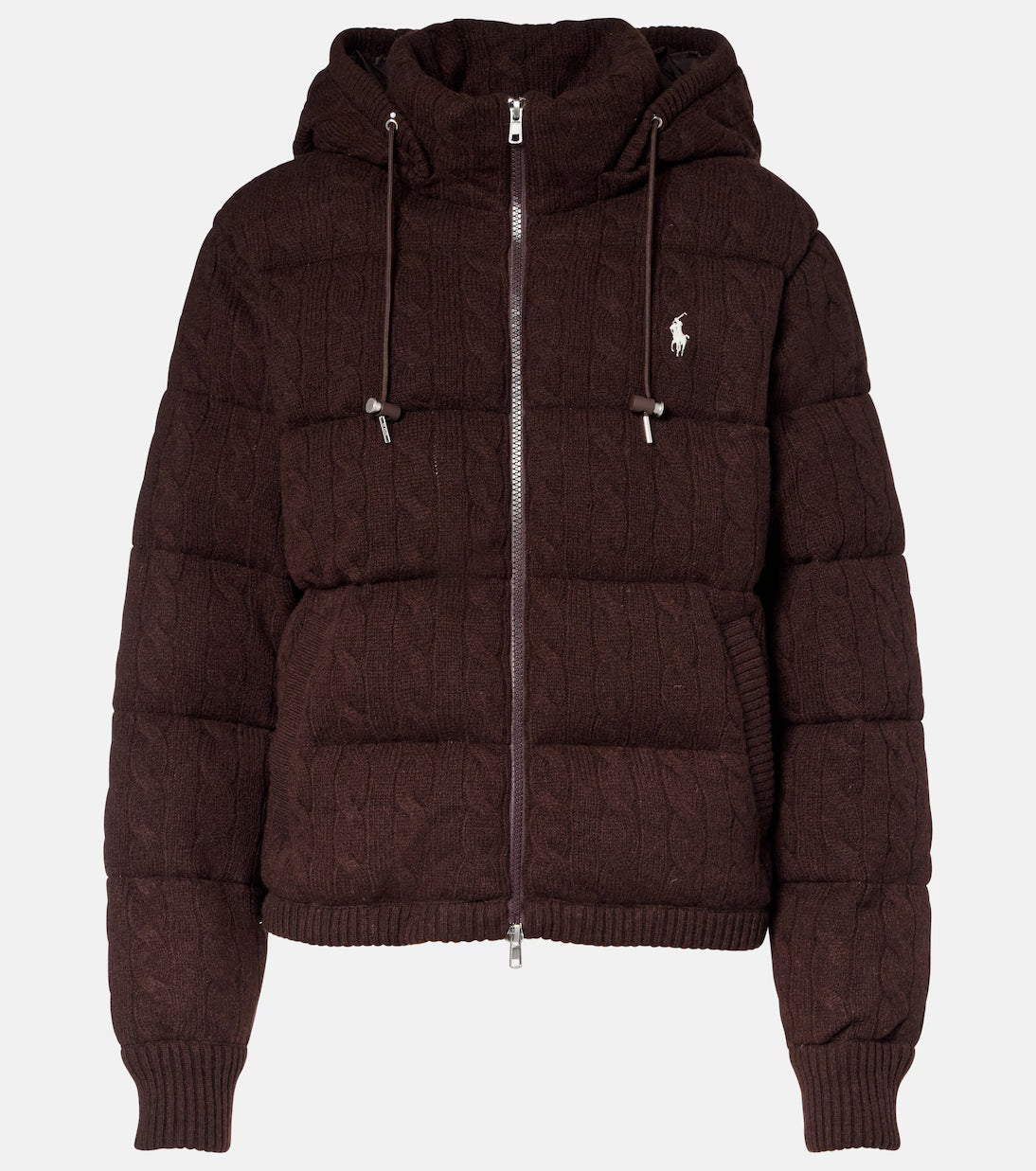 Ralph Laurent Cable-Knit Wool-Cashmere Puffer Jacket