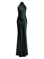 Ralph Lauren Chilton Strech Satin Halternek Gown Evening Dress Size 00
