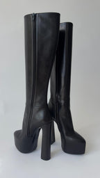 Saint Laurent Nico Leather Plataform Knee - High Boots YSL