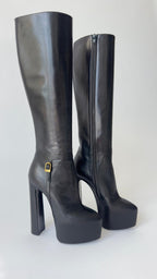 Saint Laurent Nico Leather Plataform Knee - High Boots YSL