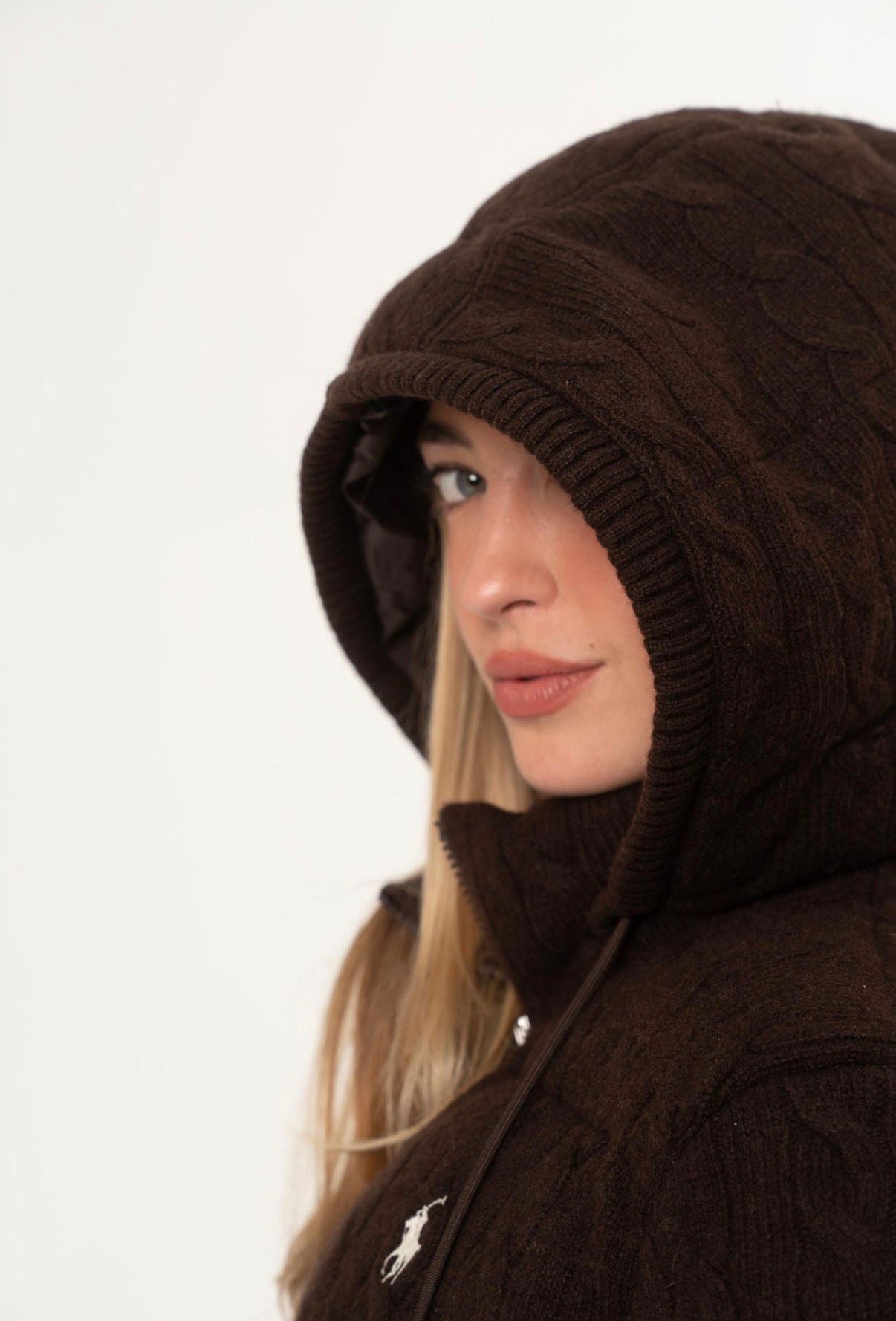 Ralph Laurent Cable-Knit Wool-Cashmere Puffer Jacket